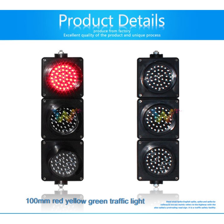 Feu de circulation extérieur IP65 3 x 100mm 220v LED vert orange rouge semaphore lumineux