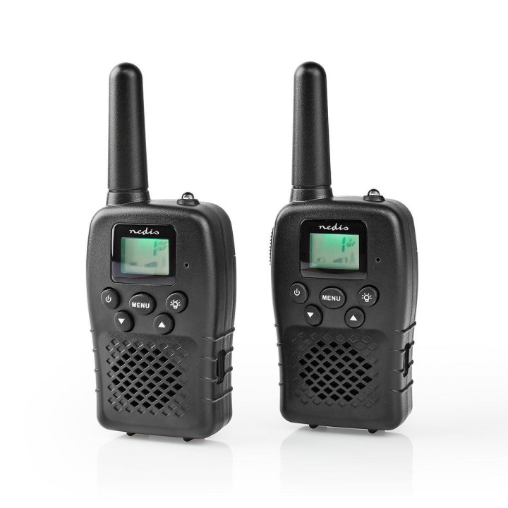 Walkie-Talkie PMR 446 MHz, 10 km Reichweite, 8 Kanäle, schwarz, PTT VOX, wiederaufladbare Batterien 3 Stunden Micro-USB 10 Km