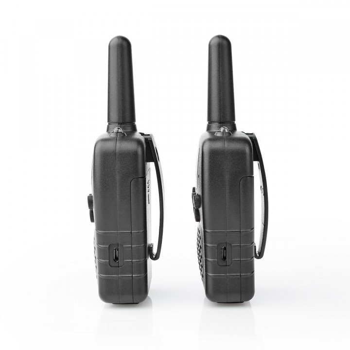 Walkie talkie pmr 446mhz 10 km range 8 channel black PTT VOX rechargeable batteries 3 h Micro USB 10 km