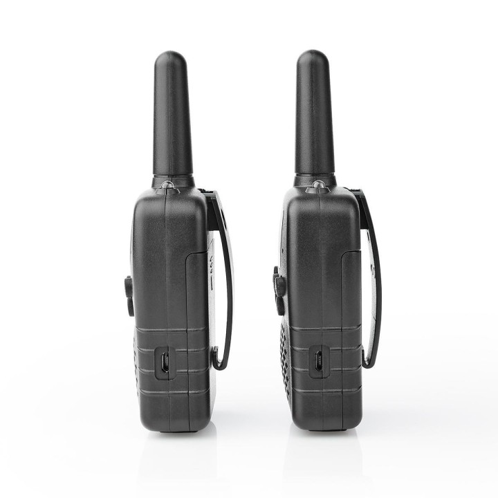 Walkie talkie pmr 446mhz 10 km range 8 channel black PTT VOX rechargeable batteries 3 h Micro USB 10 km
