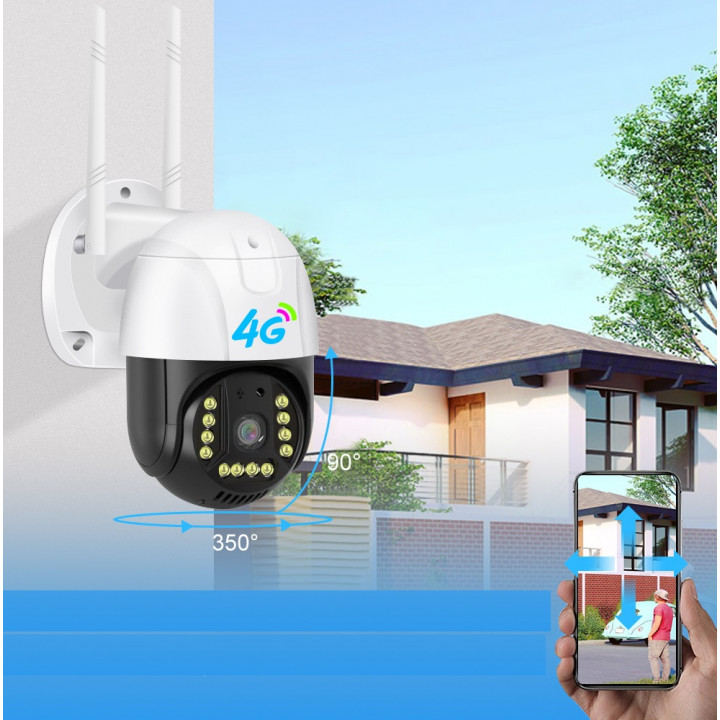 Camera Gsm de Surveillance Extérieure 4G Sim V380 Pro 1080p Cloud 4x Zoom  Ip66 Protection de