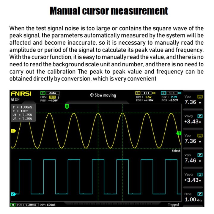 Oscilloscope Numérique Générateur Signal Entrée 1GSa/s 100MHz FNIRSI-1014D Multimètre Stockage