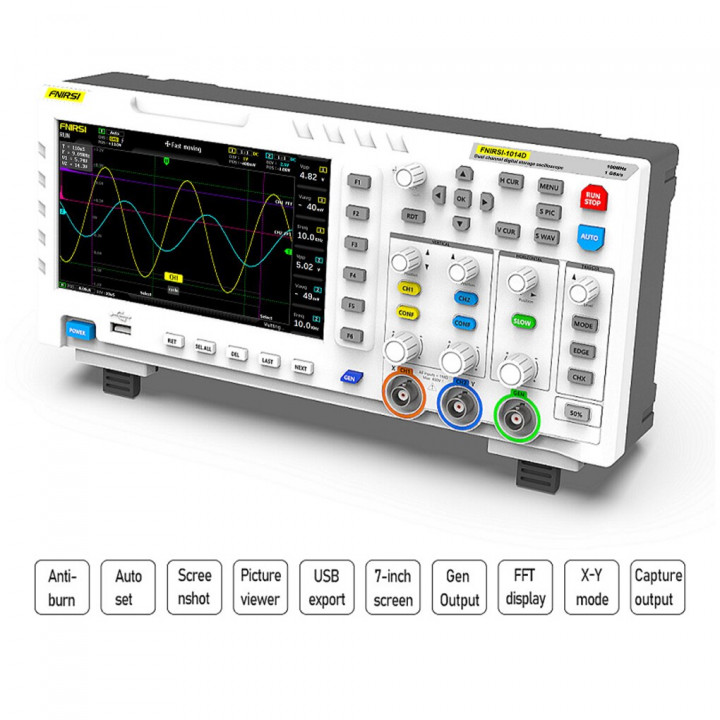 Digital Oscilloscope Generator Signal Input 1GSa/s 100MHz Bandwidth Multimeter Storage FNIRSI-1014D