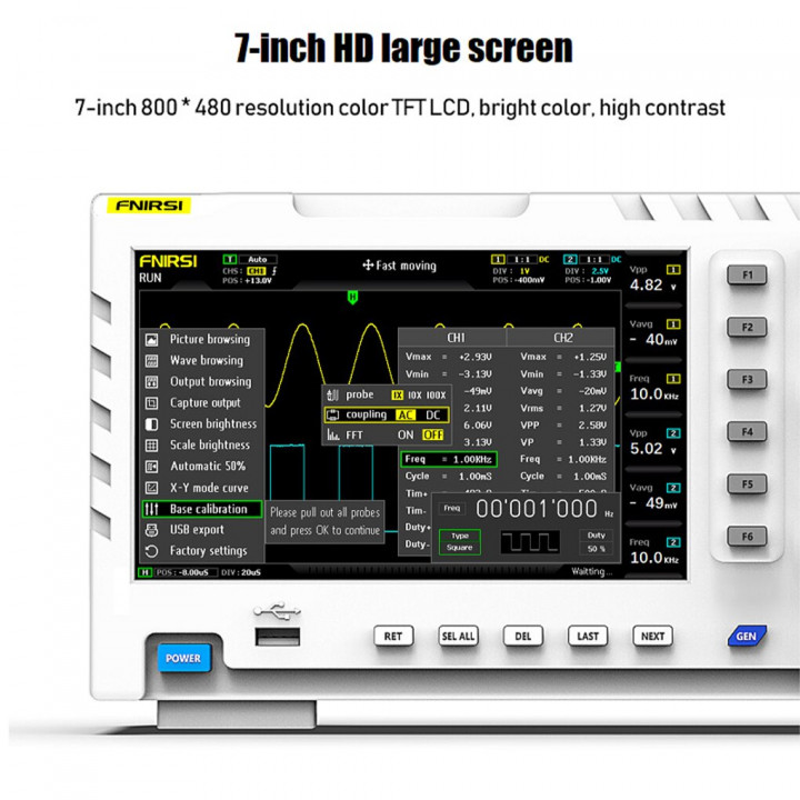 Digitaler Oszilloskop-Generator, Signaleingang, 1GSa/s, 100 MHz FNIRSI-1014D Multimeter-Speicher