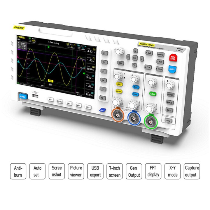 Oscilloscope Numérique Générateur Signal Entrée 1GSa/s 100MHz FNIRSI-1014D Multimètre Stockage