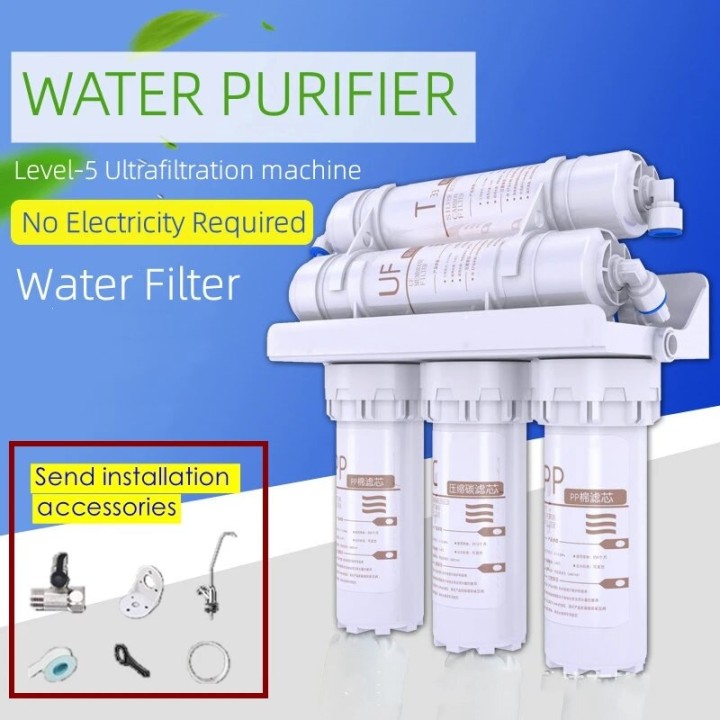 Depuratore acqua livello 5 + rubinetto cucina + 5 filtri per ultrafiltrazione domestica 180 litri ora