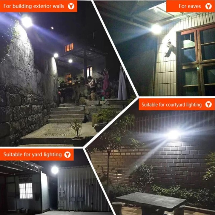 Lampe panneau solaire LED 100w télécommande etanche norme IP67 éclairage d'extérieur deporté