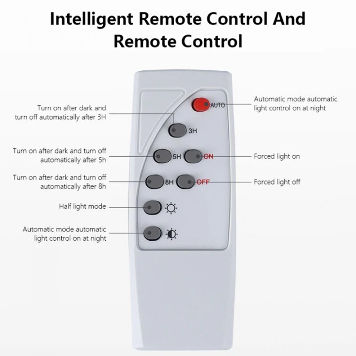 Lampe panneau solaire LED 30w télécommande etanche norme IP67 éclairage d'extérieur deporté