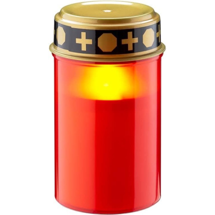 lampes cimetiere + 2 piles r14 inluses veilleuse de neuvaine a led eclairage ampoule bougie tombe
