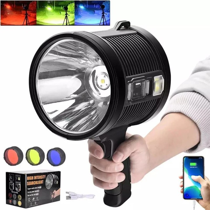 Phare à main rechargeable lampe portable XHP90 USB Batterie Lithium 9000mAh Rechargeable 15h