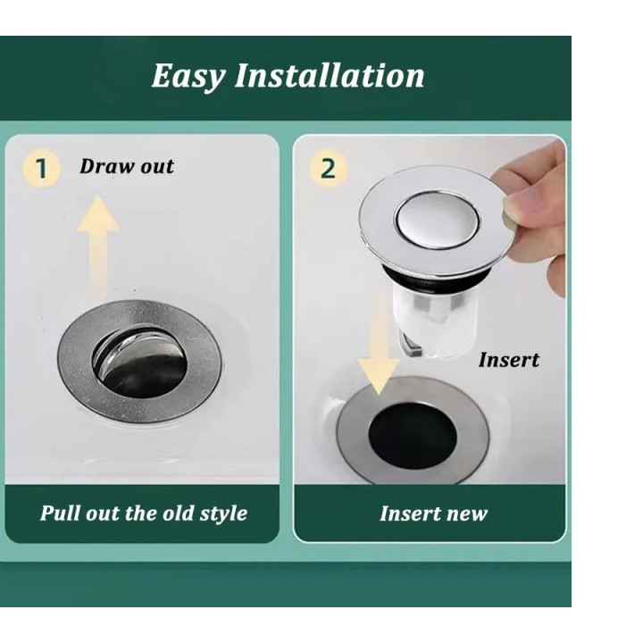 Bouchon Lavabo Universel en Silicone Filtre Vidange Évier Pop-Up Attrape-Cheveux anti-encrassement