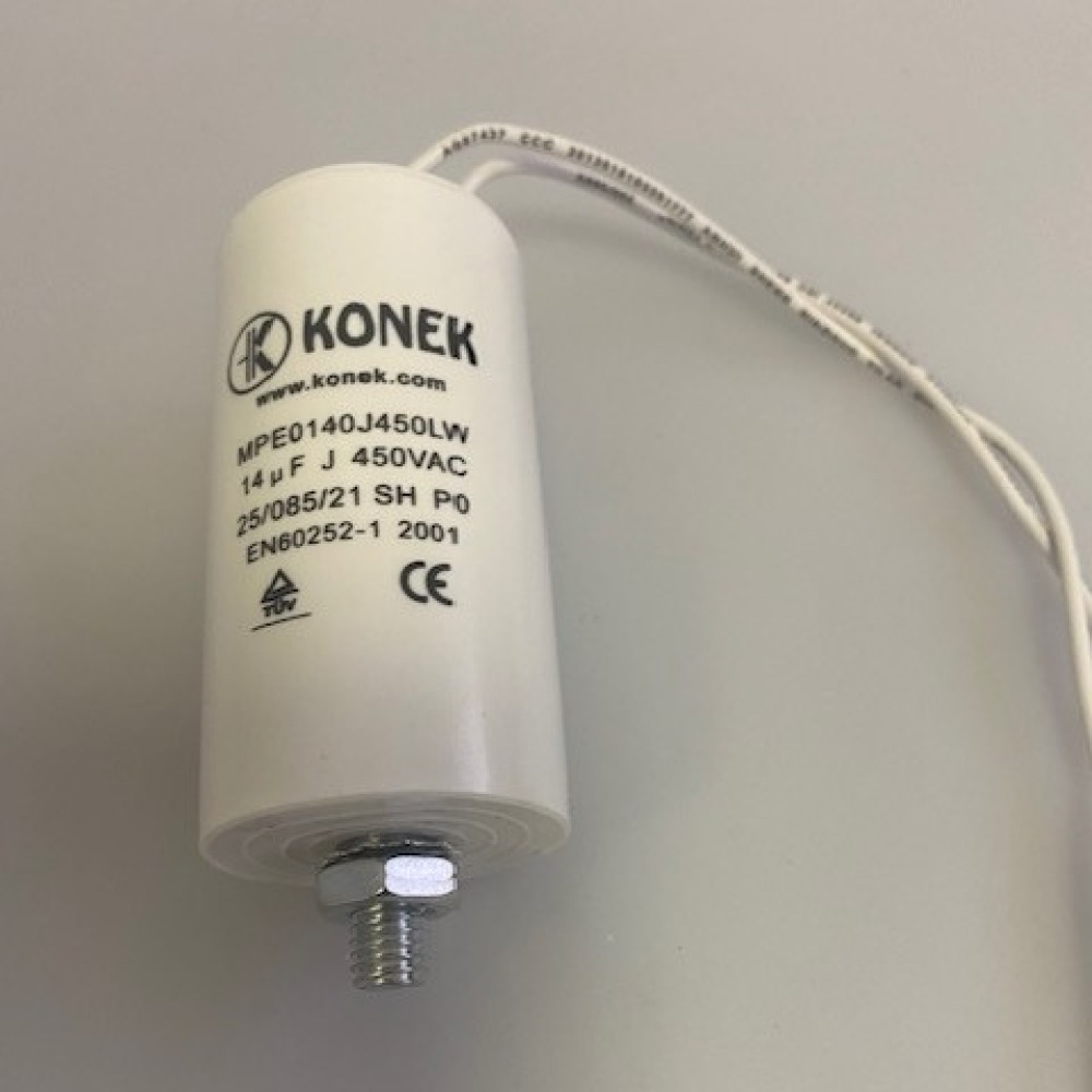 Condensatore elettrico con filo 14 mf micro farad 450v cavo con morsetti motore
