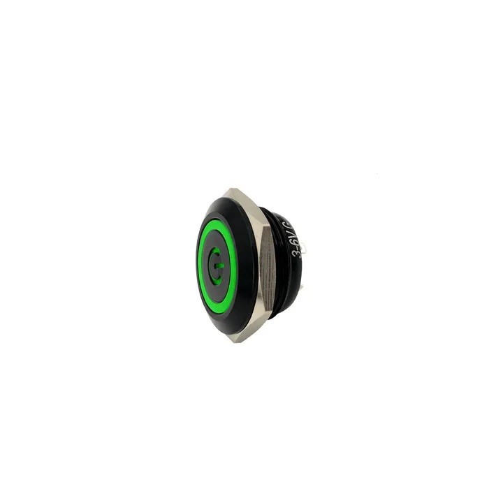 Extra flat push button NO NF metal 22mm 2A 250VAC waterproof Led light momentary 12V BLUE