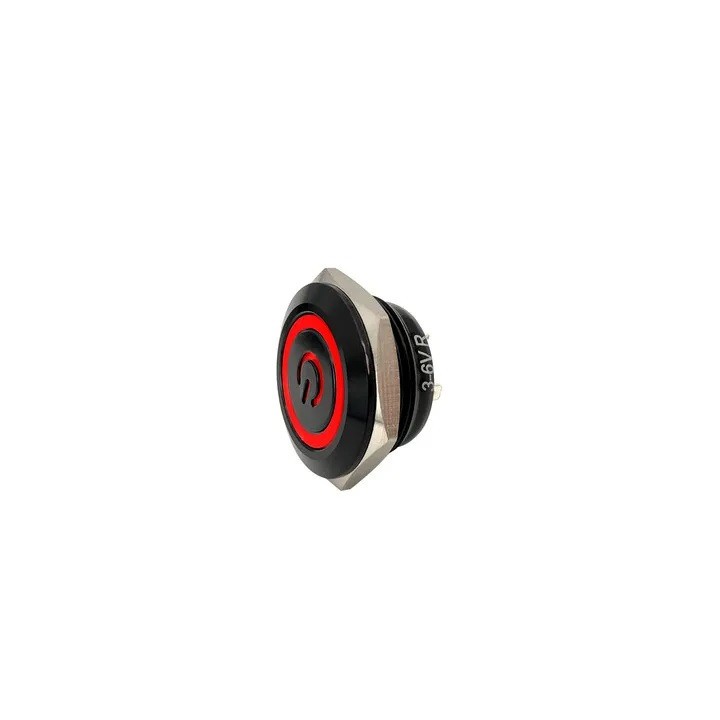 Bouton-poussoir extra plat NO NF métal 22mm 2A 250VAC étanche lumière Led momentané 12V bleu