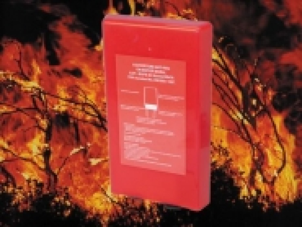 Manta anti fuego en caja mural homologada incendio bs476 en1869 bsen1869 bgfb ex proteccion contra el fuego jr international - 1