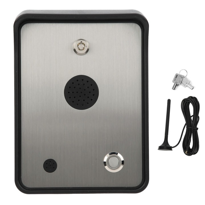 GSM battery intercom with emergency SOS alarm call button with 2-channel door opening relay 12v 24v acdc GSM-HELP