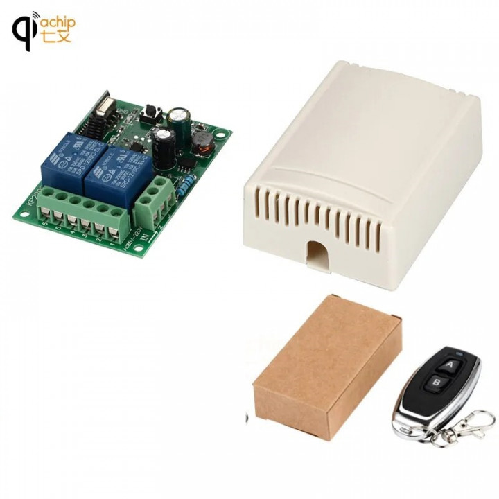 AC 220v 2ch 1 Wireless Remote Control Light Switch System Relay Switch