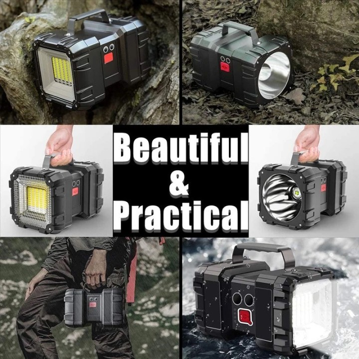 Rechargeable Handheld Headlight Portable Lamp XHP100 USB Rechargeable Powerful Double Head