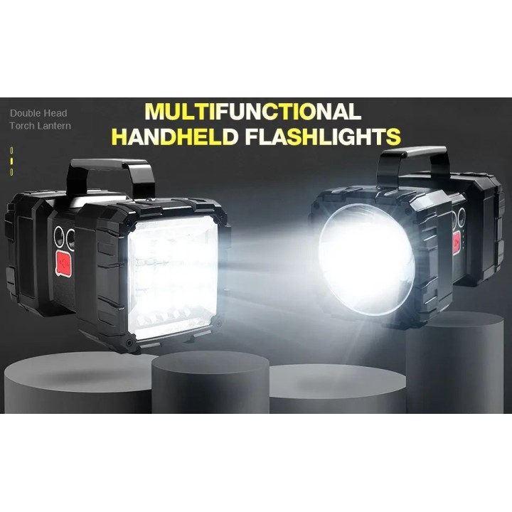 Rechargeable Handheld Headlight Portable Lamp XHP100 USB Rechargeable Powerful Double Head
