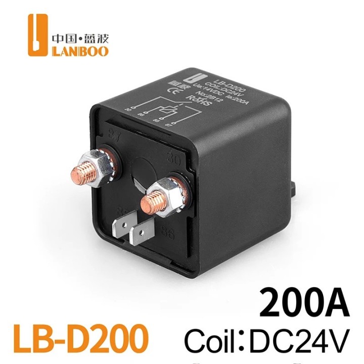 24V 200A Car Start Relay 4 Pin High Power Current Automotive Truck Normally Open high quality