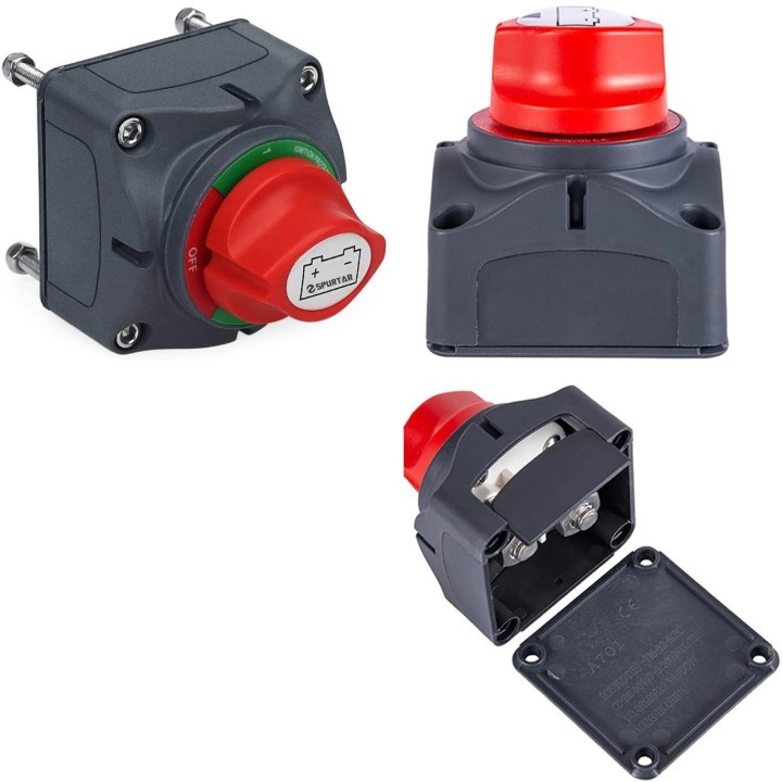 Battery disconnect cut-off switch 12v 24v 48v 50a 100a 200a 300a car boat wind turbine