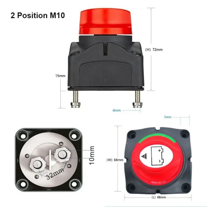 Interruttore di scollegamento della batteria 12v 24v 48v 50a 100a 200a 300a turbina eolica per auto e barche