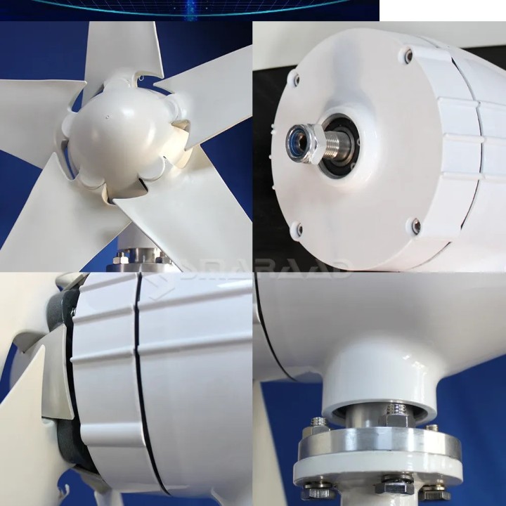 Horizontale Windturbine 3000 W 12 V 5 Flügel Windmühle Off-Grid-System Heimuhrmacherei Bauernhof