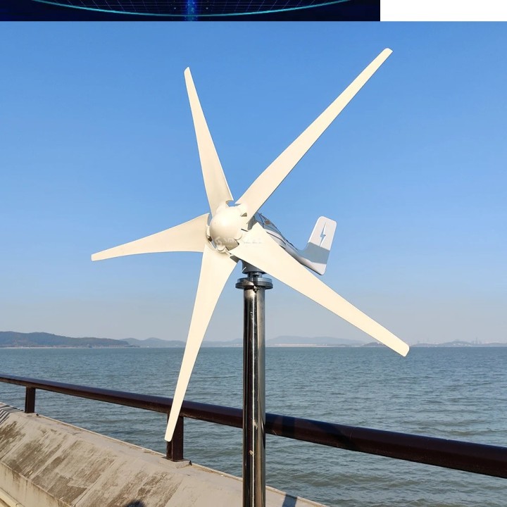 Horizontal wind turbine 3000W 12V 5 blades windmill off-grid system home watchmaking farm