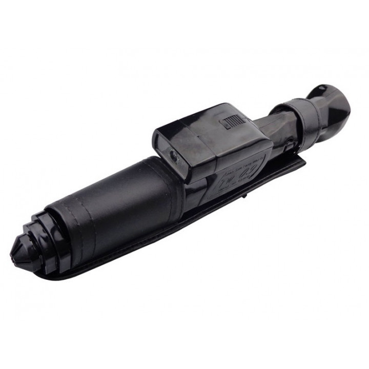 Telescopic baton taser paralyzer rechargeable electrified torch sirene tw09 80000V