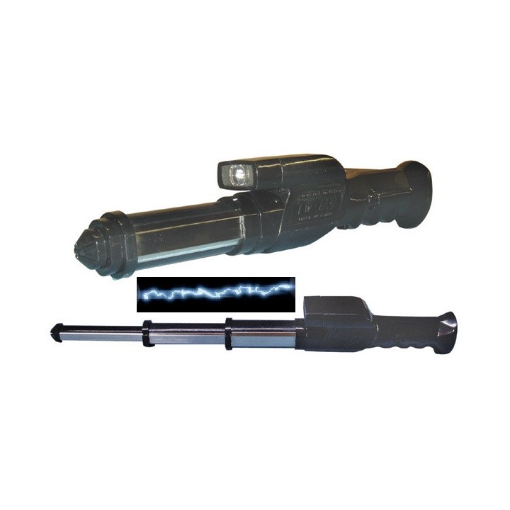 Matraque telescopique paralyseur taser torche electrifiee rechargeable sirene tw09 80000V