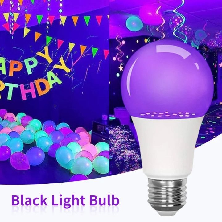 Bombilla LED UV luz púrpura negra E27 7W 110V 220V 399-400nm decoración interior restaurante
