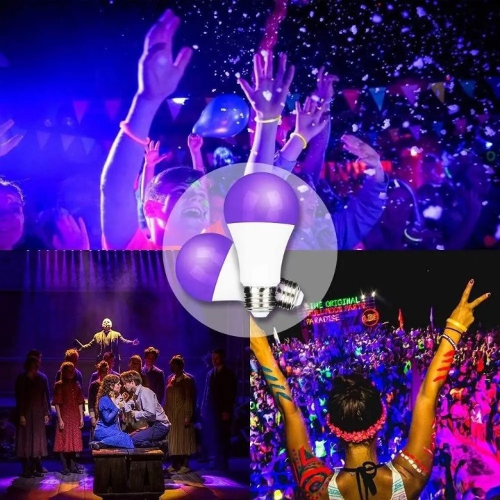 UV LED bulb black purple light E27 7W 110V 220V 399-400nm interior decoration restaurant