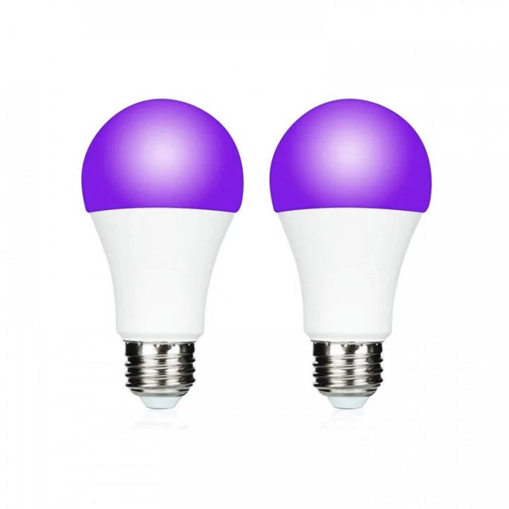 Lot de 2 ampoules lumiere noire 220v 75w e27 effet ultraviolet eclairage  lampe disco lamp75bl