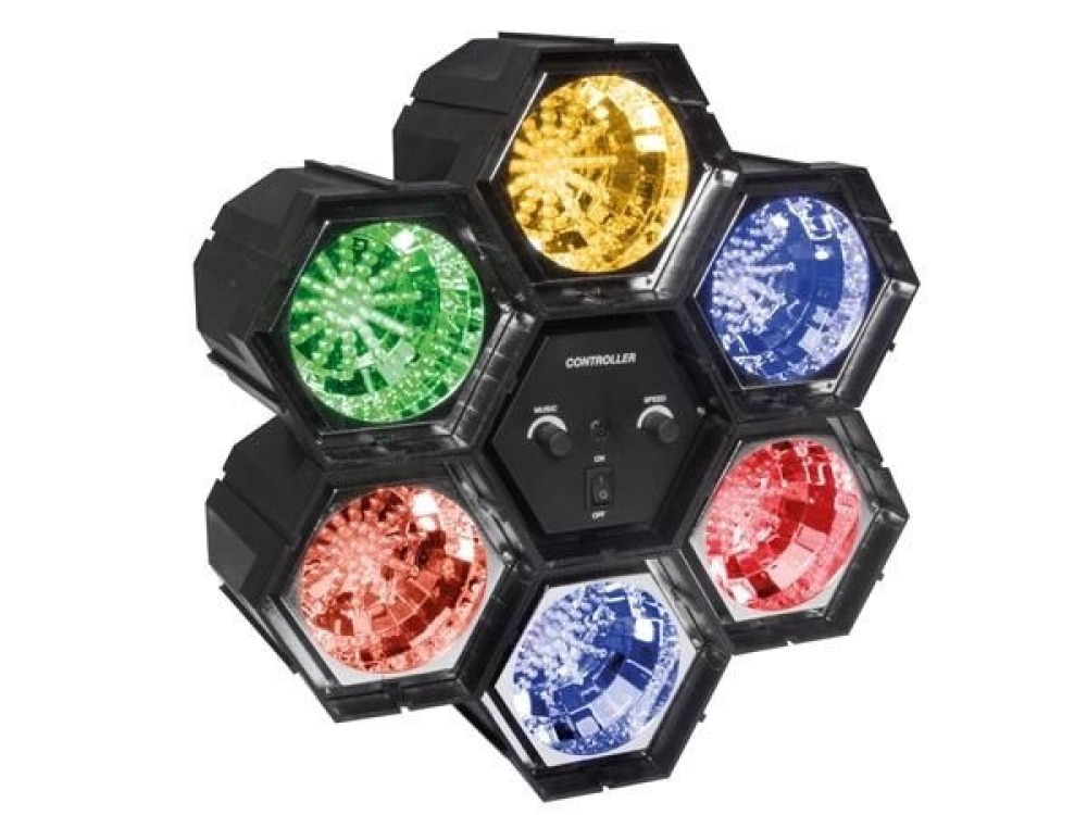 Jeu de lumiere multicolore 6x36 leds 6 modules spots a led modulateur vdll6rl