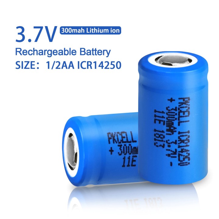 4 Rechargeable lithium battery 14250 3.7v 300mAh ICR14250 1/2AA Flashlight Camera