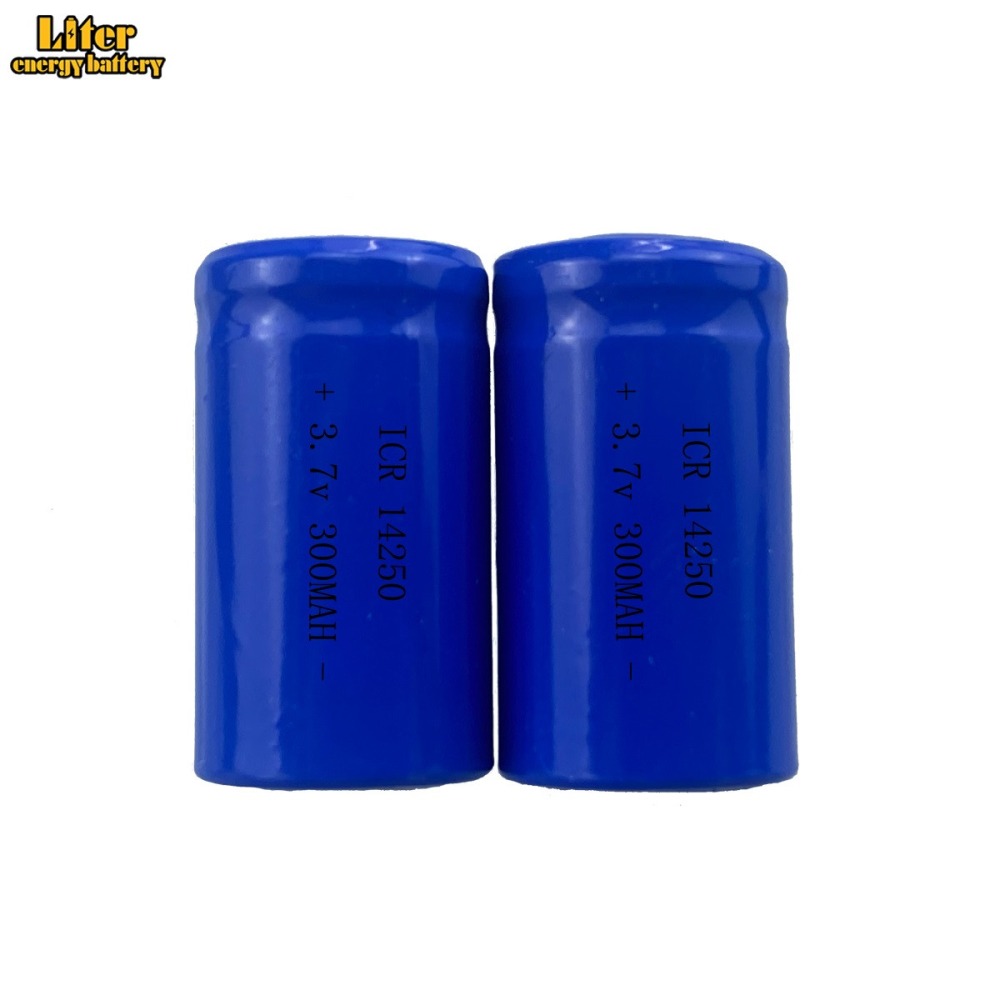 2 Rechargeable lithium battery 14250 3.7v 300mAh ICR14250 1/2AA Flashlight Camera