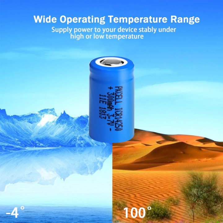 Rechargeable lithium battery 14250 3.7v 300mAh ICR14250 1/2AA Flashlight Camera