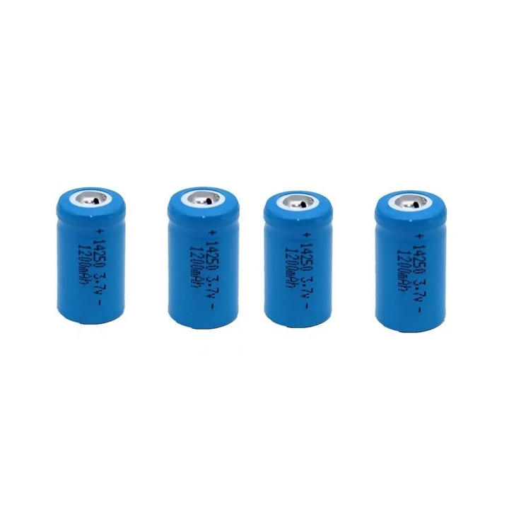 4 Rechargeable lithium battery 14250 3.7v 300mAh ICR14250 1/2AA Flashlight Camera