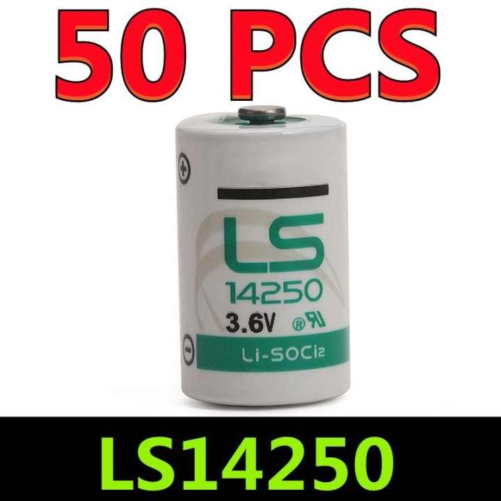 50 piles lithium saft 3.6v 1/2aa er14250 lr14250 ls14250 er14250h li-socl2 1200mah