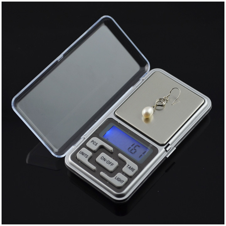 Balanza electrónica de bolsillo portátil pesa 200g medida de peso 0.1g objetos pequeños jr international - 5