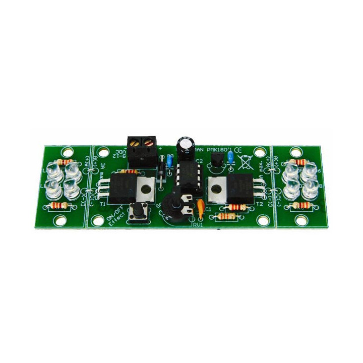 White LED flasher 20.000mcd 2 channels 12v 7 flashing effects 3a per channel gaming lights wsl180