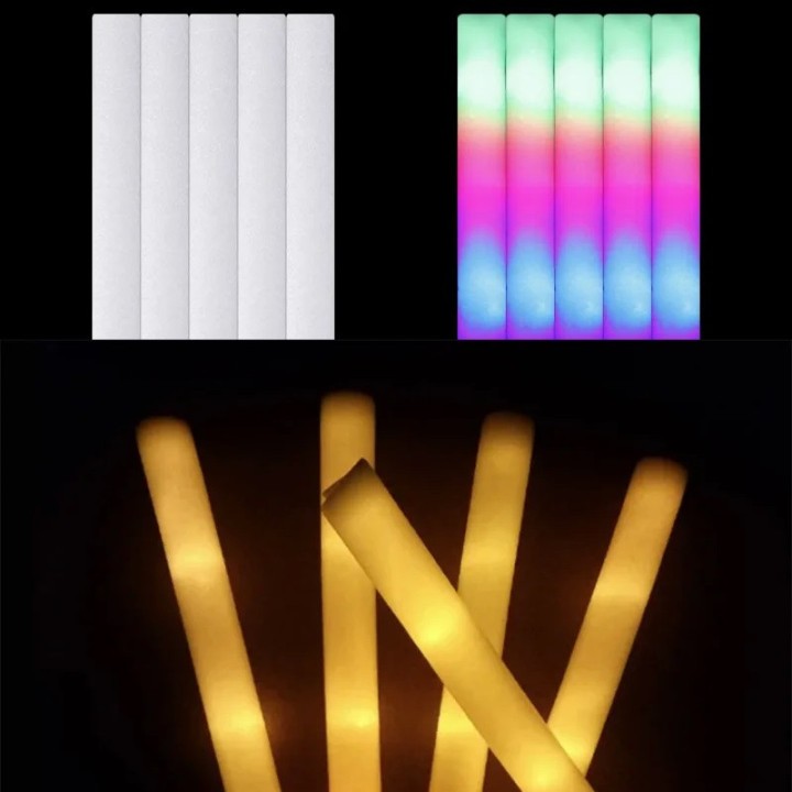 1 Tubo luminoso colorato a LED GIALLO da 40 cm lampeggiante per feste di compleanno, matrimoni, Natale