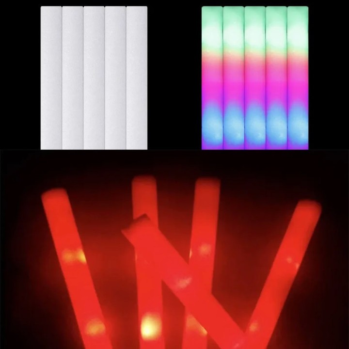1 Tubo luminoso colorato a LED rosso da 40 cm lampeggiante per feste di compleanno, matrimoni, Natale
