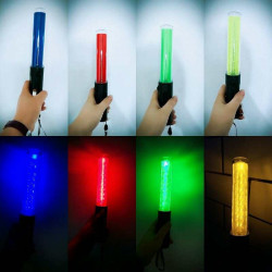 Baton lumineux 26cm led verte + batterie rechargeable + chargeur 220v 5v support magnetique