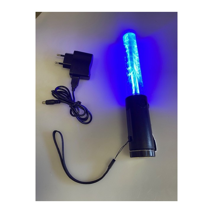 Baton lumineux led rouge + batterie rechargeable + chargeur 220v 5v support magnetique