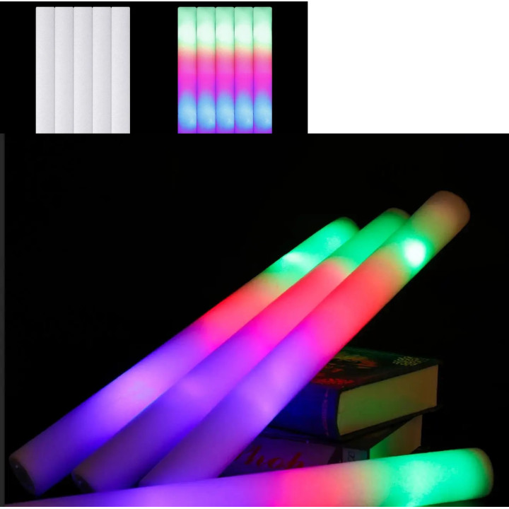 1 Barra de luz LED colorida, tubo de luz RGB, 40cm, intermitente, fiesta de cumpleaños, boda, Navidad