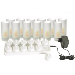 Juego de 12 velitas con leds recargables velleman - 1
