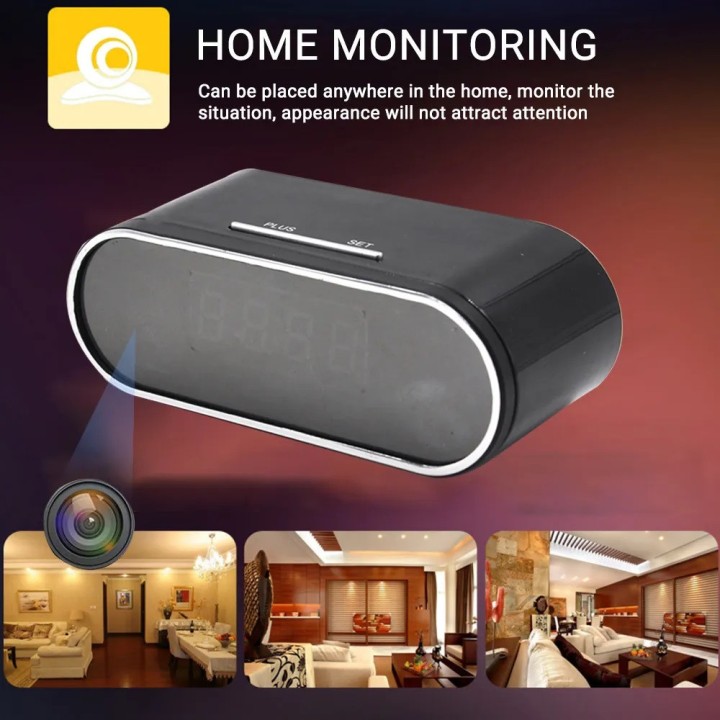 1080P wireless camera clock WIFI rechargeable camcorder night vision motion detection sd