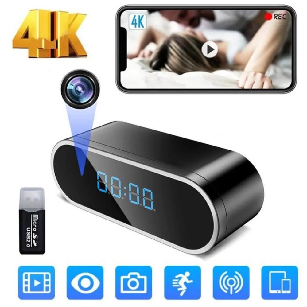 1080P drahtlose Kamera Uhr WIFI 16g wiederaufladbarer Camcorder Nachtsicht Bewegungserkennung SD