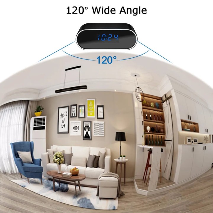 1080P wireless camera clock WIFI 64g rechargeable camcorder night vision motion detection sd